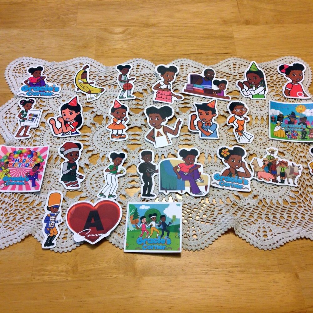 Birthday Party Theme, Gracie's Corner stickers for party favors, locker, crafts